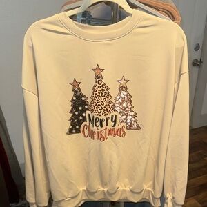 SHEIN Cream Christmas Tree Sweater